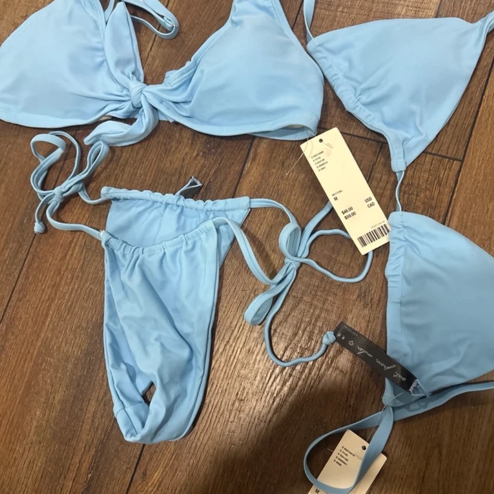 Urban Outfitters Light Blue Bikini Set w/ 2 tops (one FREE) - Picture 2 of 2